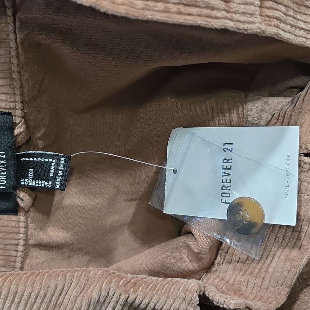 Forever 21 Brown (Cocoa) Corduroy Utility Jacket Womens Size Small (W600) - Picture 7 of 7
